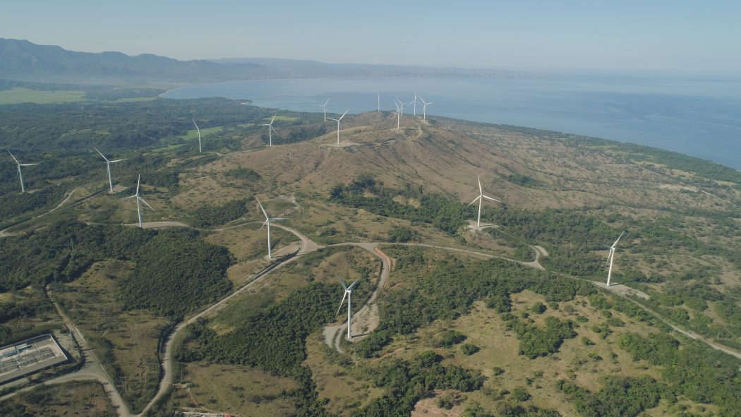 Aerial,View,Of,Windmills,For,Electric,Power,Production,On,The