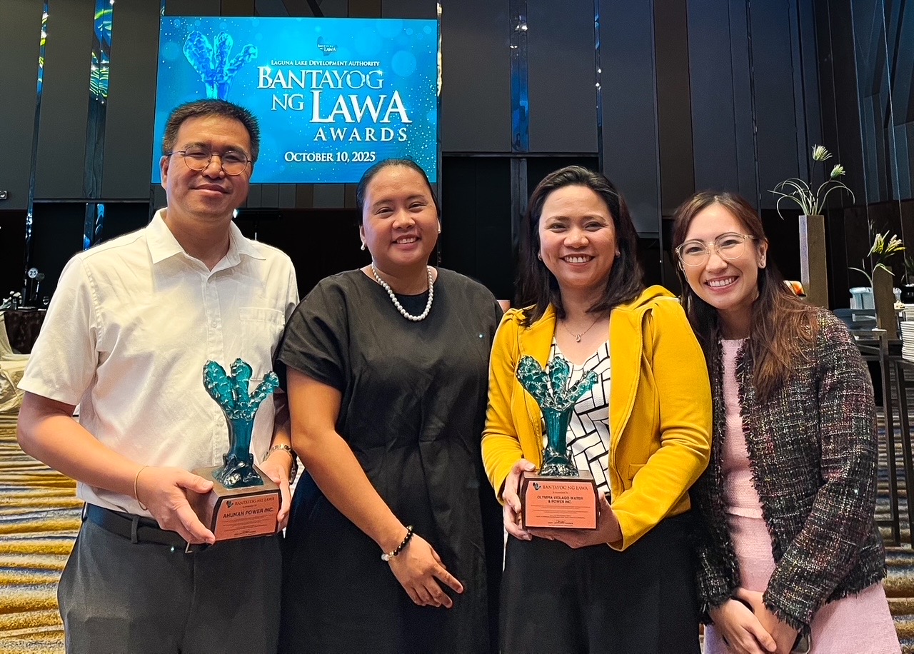 Prime Infra’s Ahunan Power, OVWPI Recognized by LLDA for Sustainability and Livelihood Initiatives