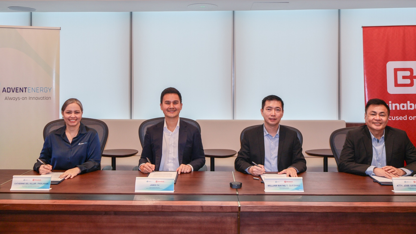 AdventEnergy to supply clean power to 153 Chinabank branches